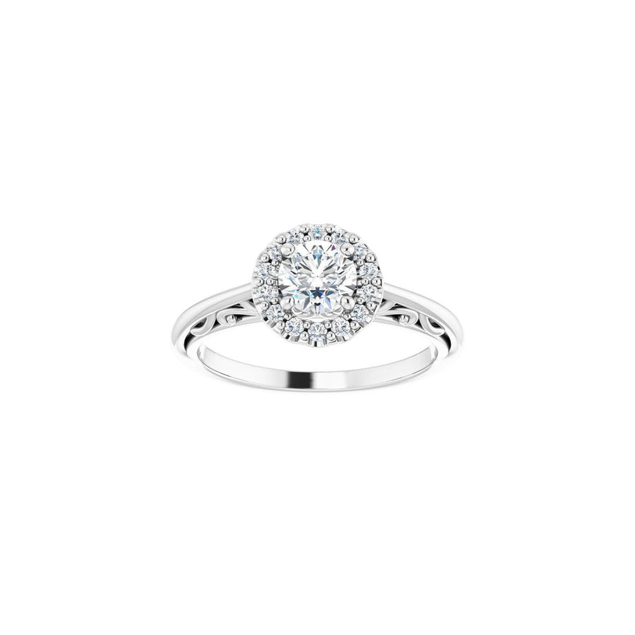 Round Halo-Style Sculptural Engagement Ring Semi-Mount - gallery - Series 123482