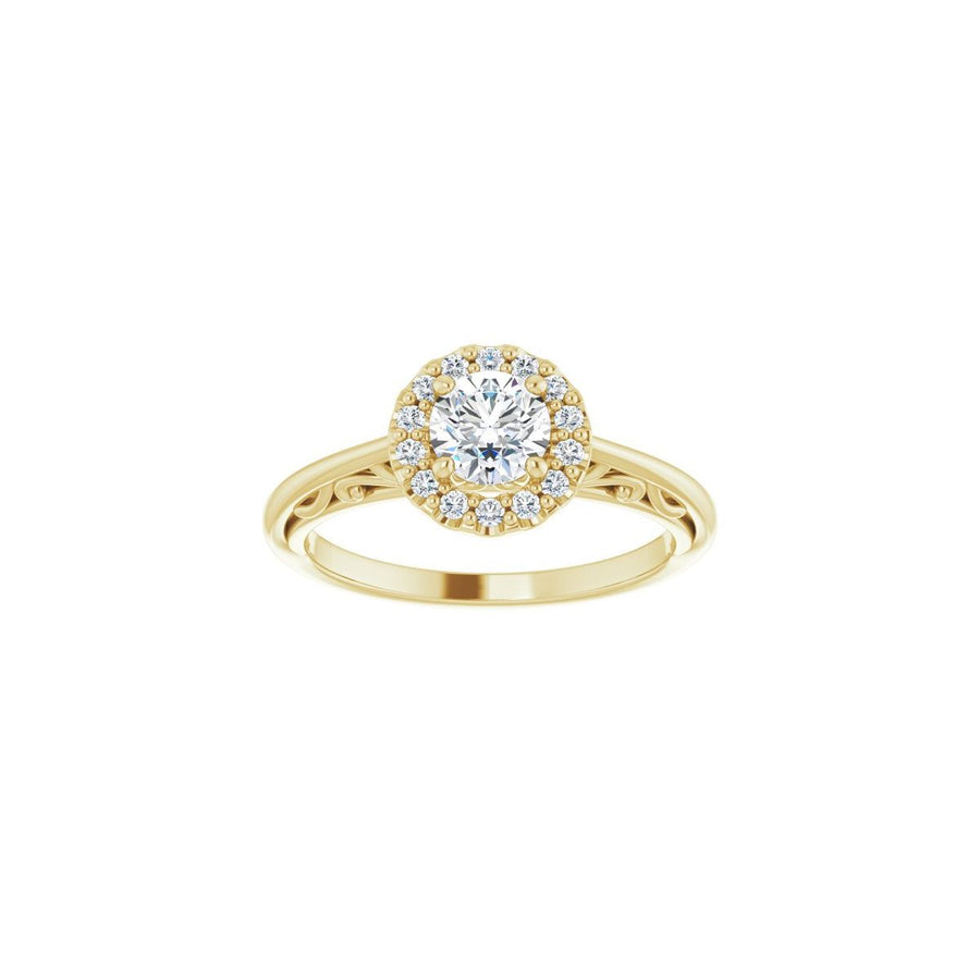 Round Halo-Style Sculptural Engagement Ring Semi-Mount - gallery - Series 123482