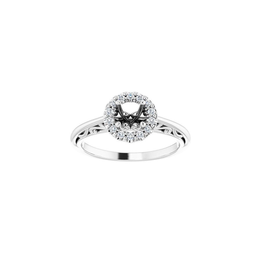 Round Halo-Style Sculptural Engagement Ring Semi-Mount - gallery - Series 123482