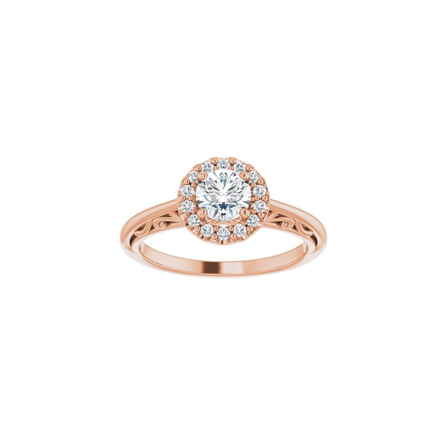 Round Halo-Style Sculptural Engagement Ring Semi-Mount - gallery - Series 123482