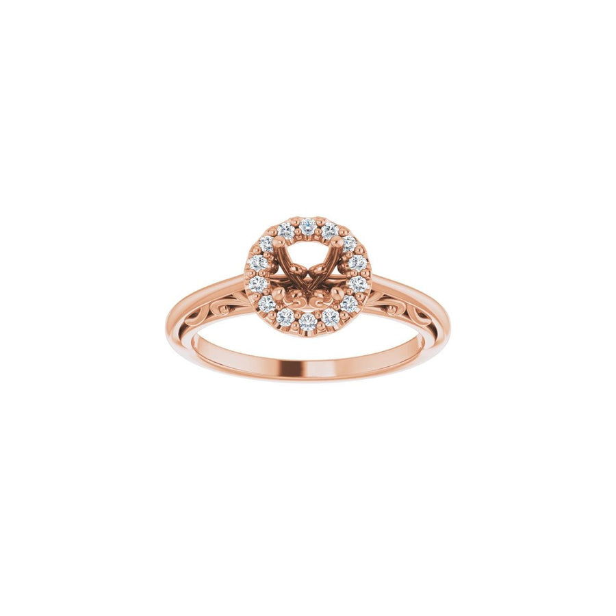 Round Halo-Style Sculptural Engagement Ring Semi-Mount - gallery - Series 123482