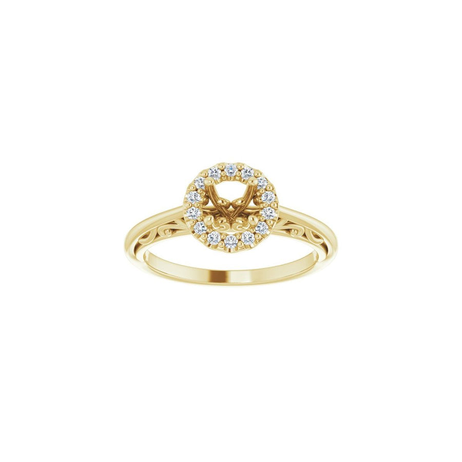 Round Halo-Style Sculptural Engagement Ring Semi-Mount - gallery - Series 123482