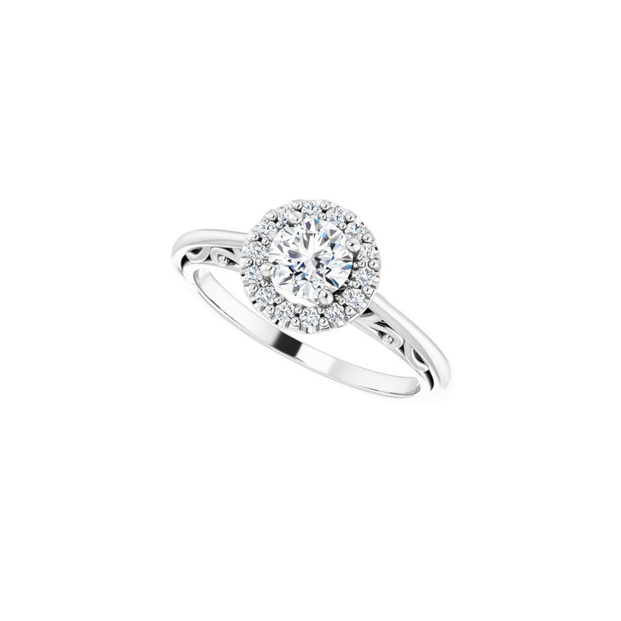 Round Halo-Style Sculptural Engagement Ring Semi-Mount - gallery - Series 123482