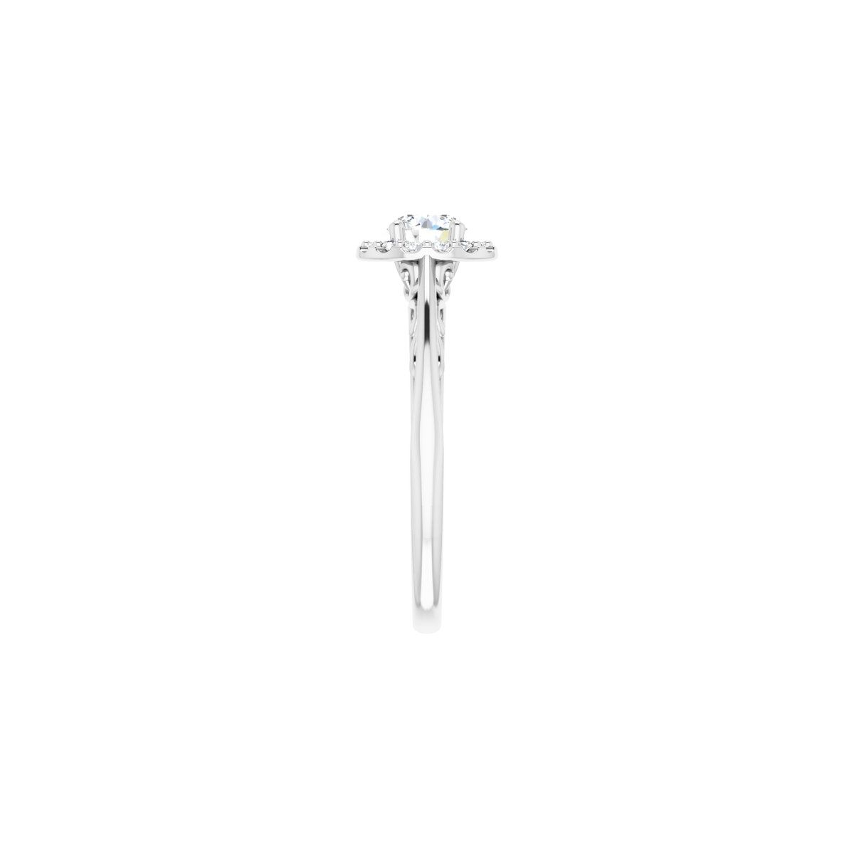 Round Halo-Style Sculptural Engagement Ring Semi-Mount - gallery - Series 123482