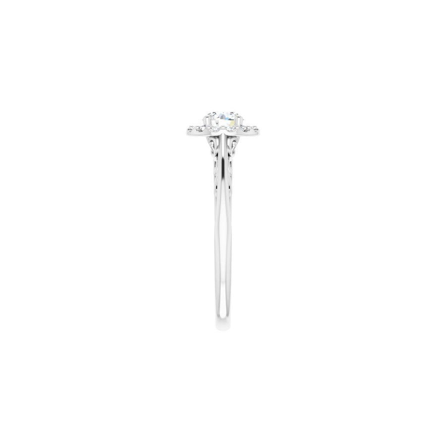 Round Halo-Style Sculptural Engagement Ring Semi-Mount - gallery - Series 123482