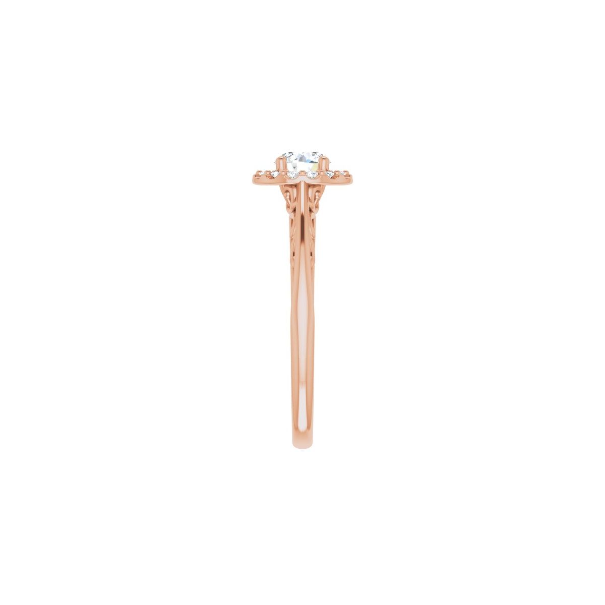 Round Halo-Style Sculptural Engagement Ring Semi-Mount - gallery - Series 123482
