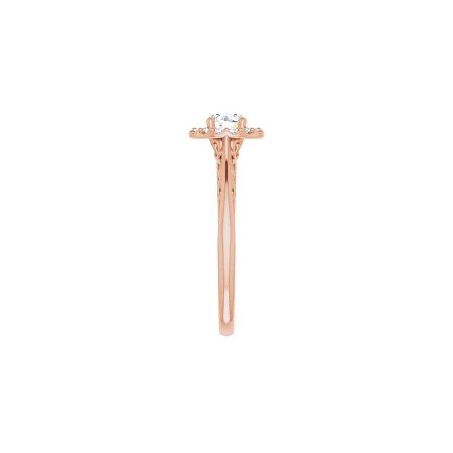 Round Halo-Style Sculptural Engagement Ring Semi-Mount - gallery - Series 123482