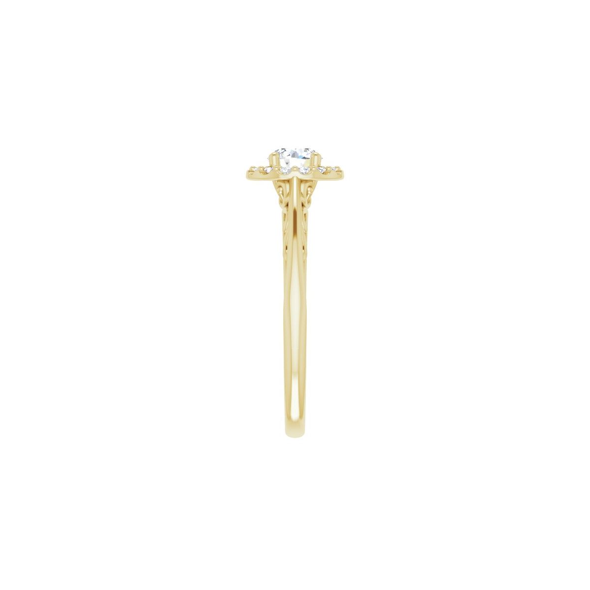 Round Halo-Style Sculptural Engagement Ring Semi-Mount - gallery - Series 123482