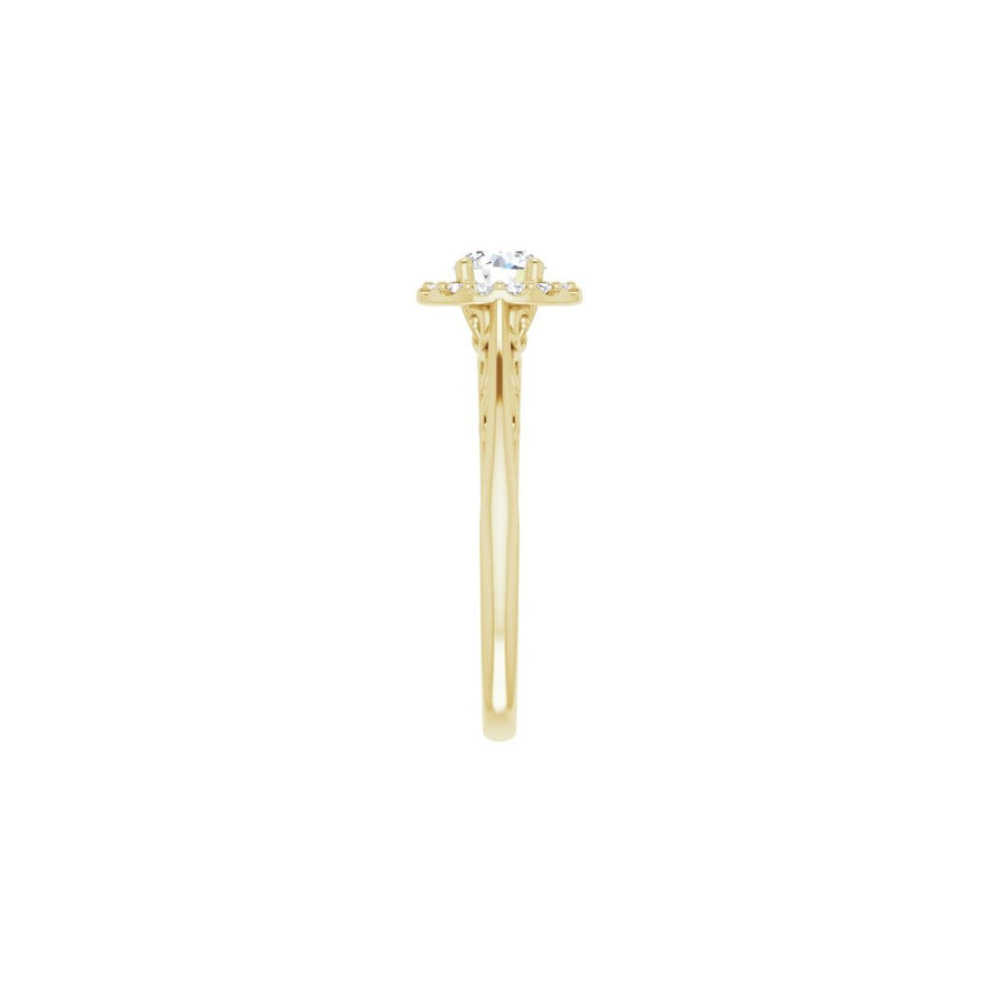 Round Halo-Style Sculptural Engagement Ring Semi-Mount - gallery - Series 123482