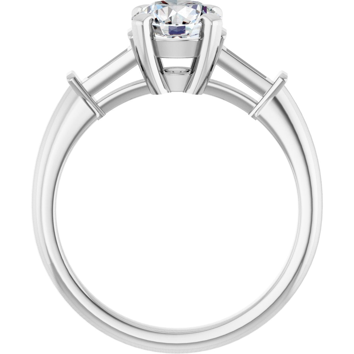 Round Three-Stone Engagement Ring Semi-Mount - gallery - Series 69706