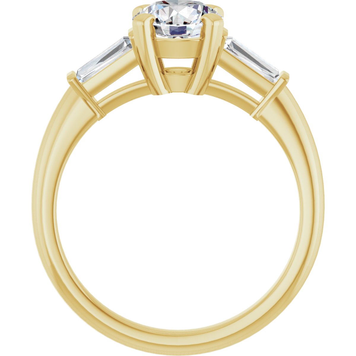 Round Three-Stone Engagement Ring Semi-Mount - gallery - Series 69706