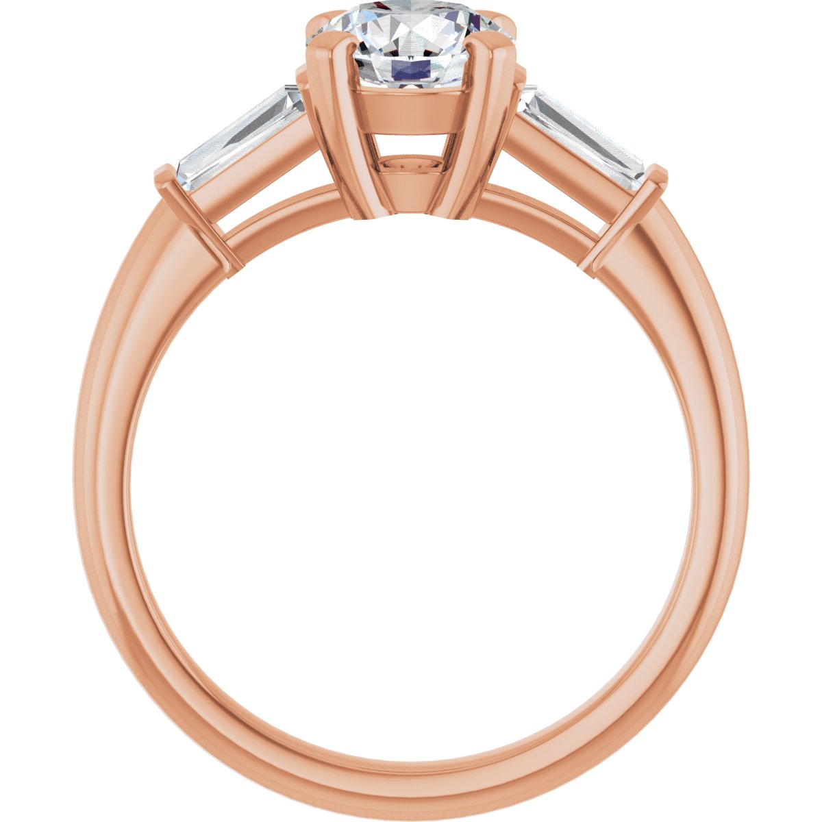 Round Three-Stone Engagement Ring Semi-Mount - gallery - Series 69706