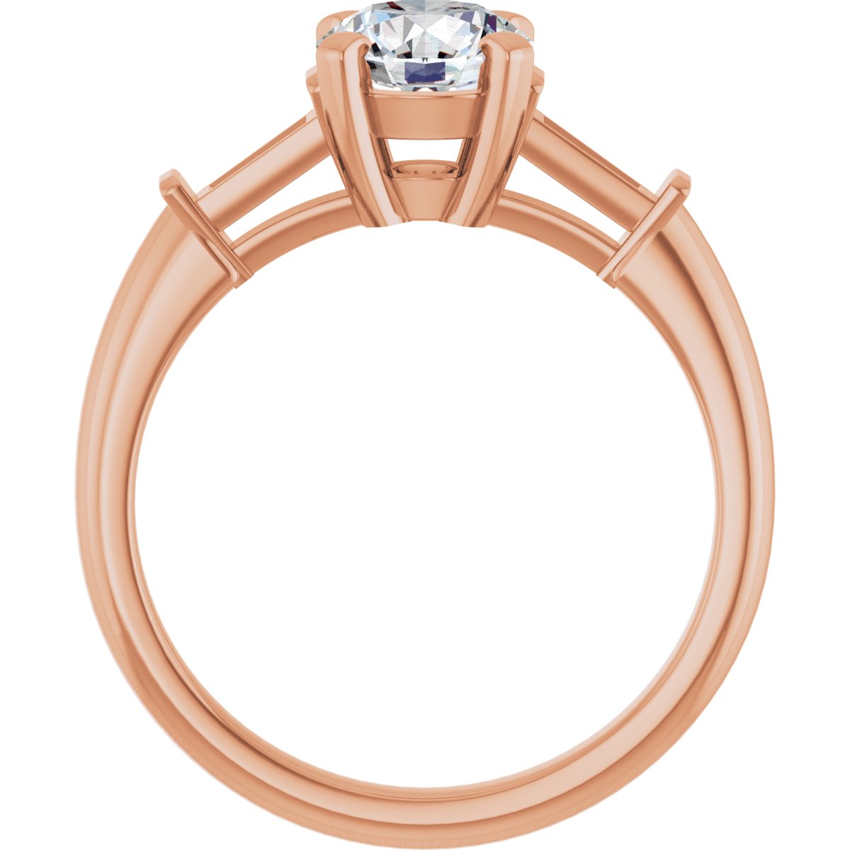Round Three-Stone Engagement Ring Semi-Mount - gallery - Series 69706