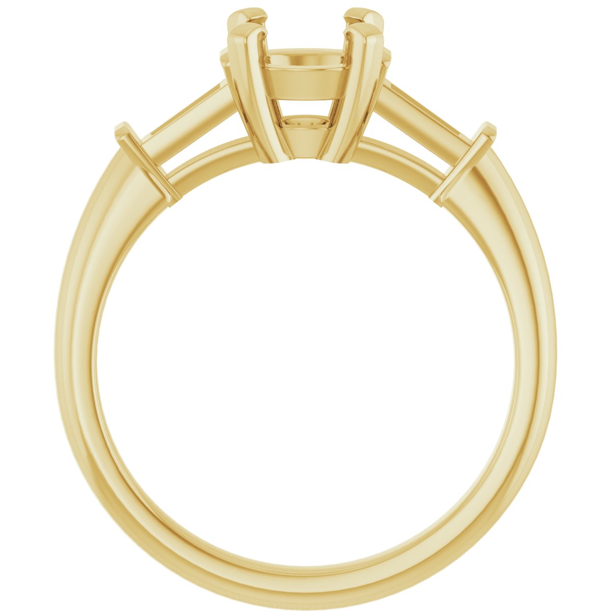 Round Three-Stone Engagement Ring Semi-Mount - gallery - Series 69706