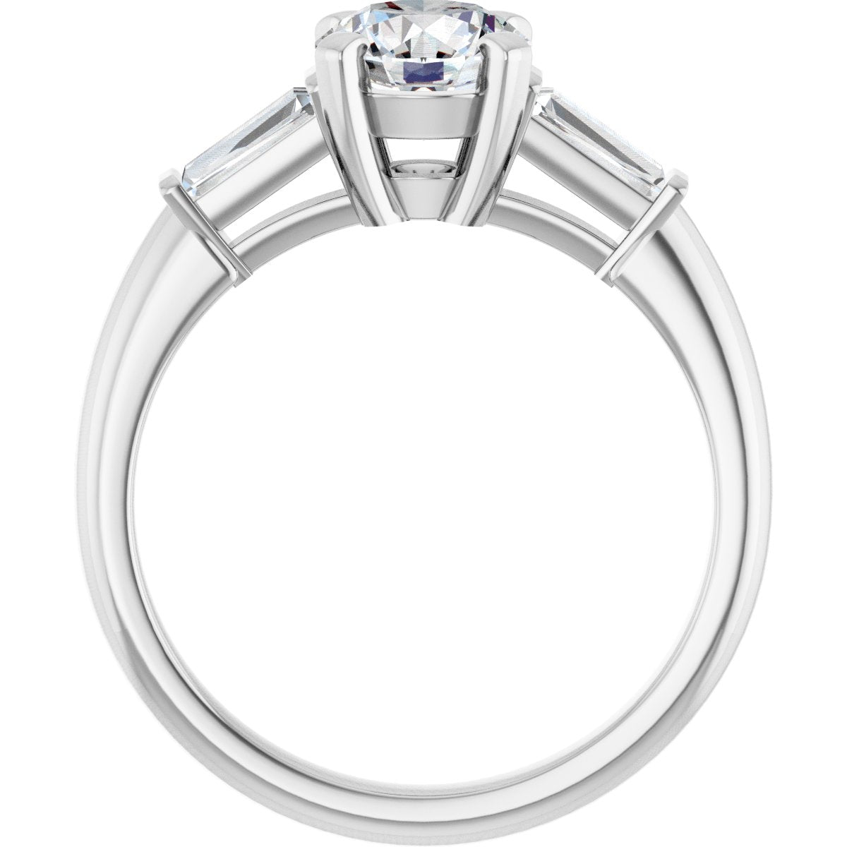Round Three-Stone Engagement Ring Semi-Mount - gallery - Series 69706