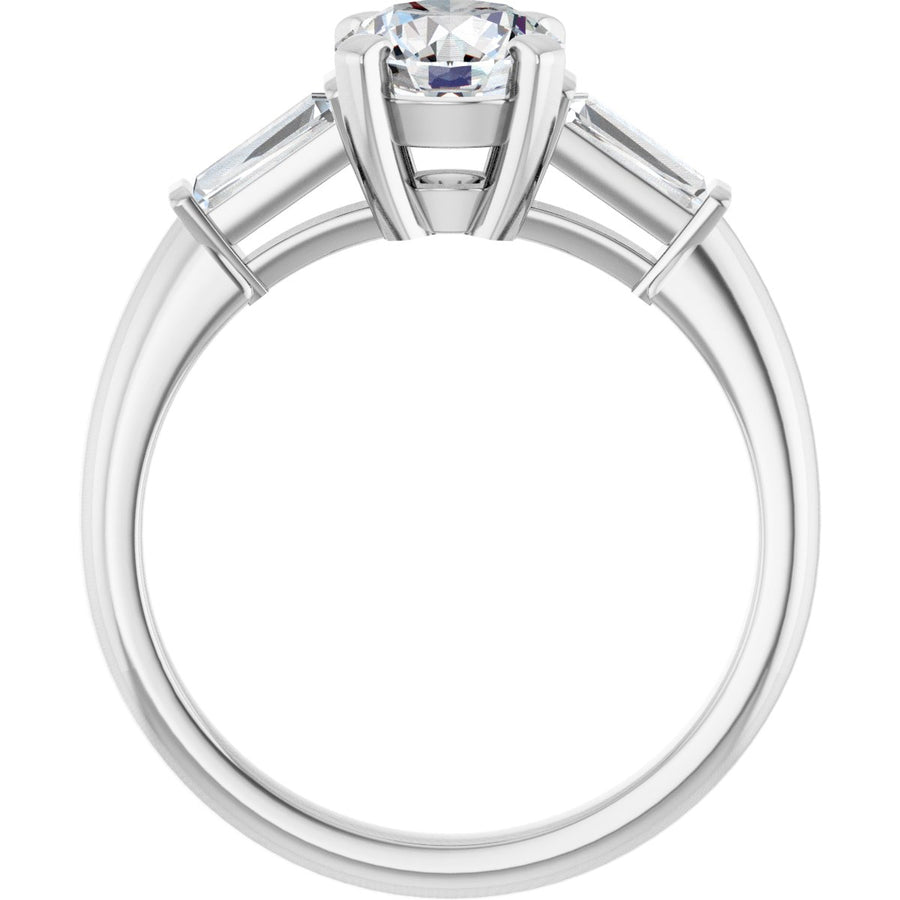 Round Three-Stone Engagement Ring Semi-Mount - gallery - Series 69706