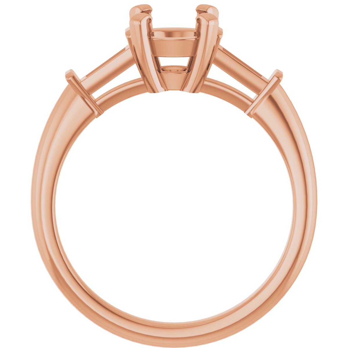 Round Three-Stone Engagement Ring Semi-Mount - gallery - Series 69706
