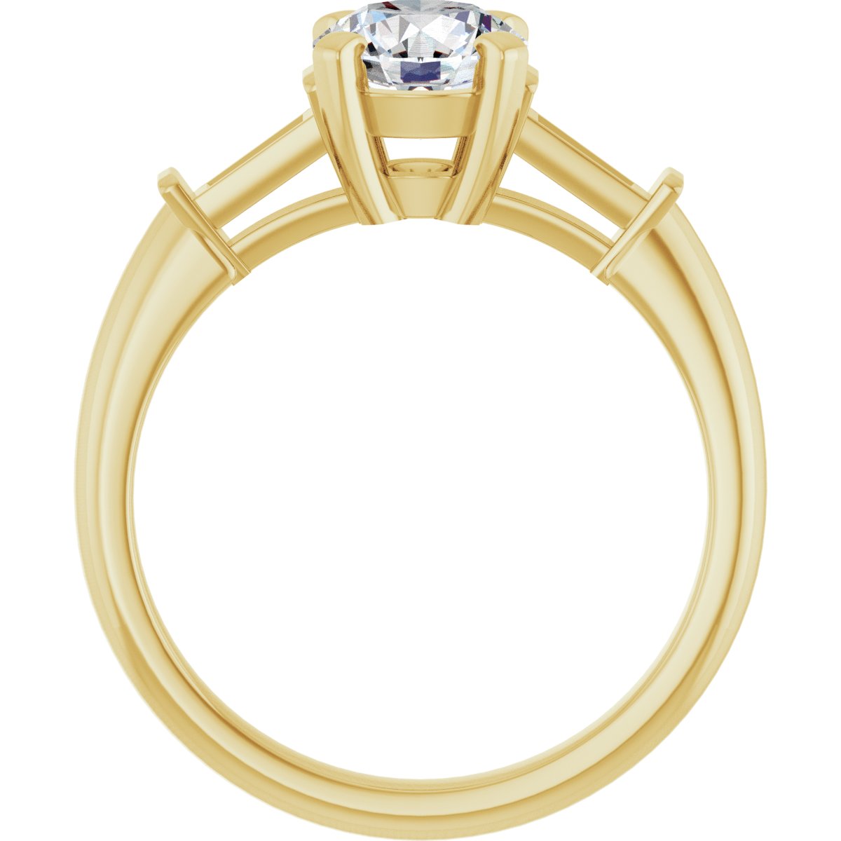 Round Three-Stone Engagement Ring Semi-Mount - gallery - Series 69706
