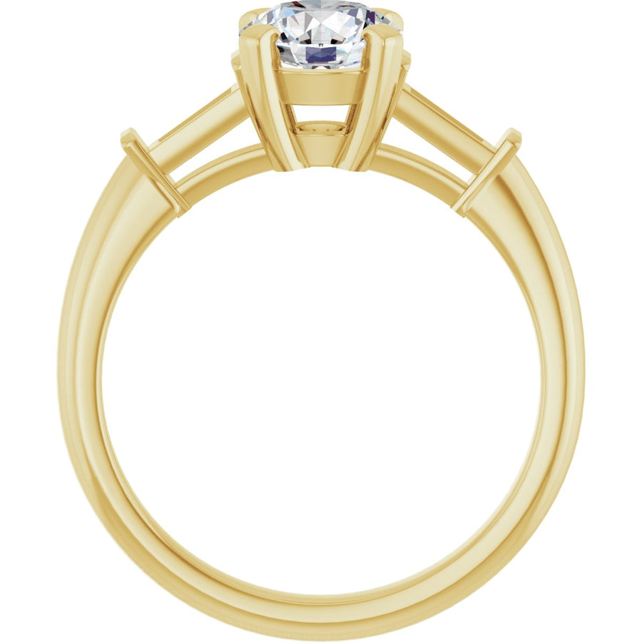 Round Three-Stone Engagement Ring Semi-Mount - gallery - Series 69706