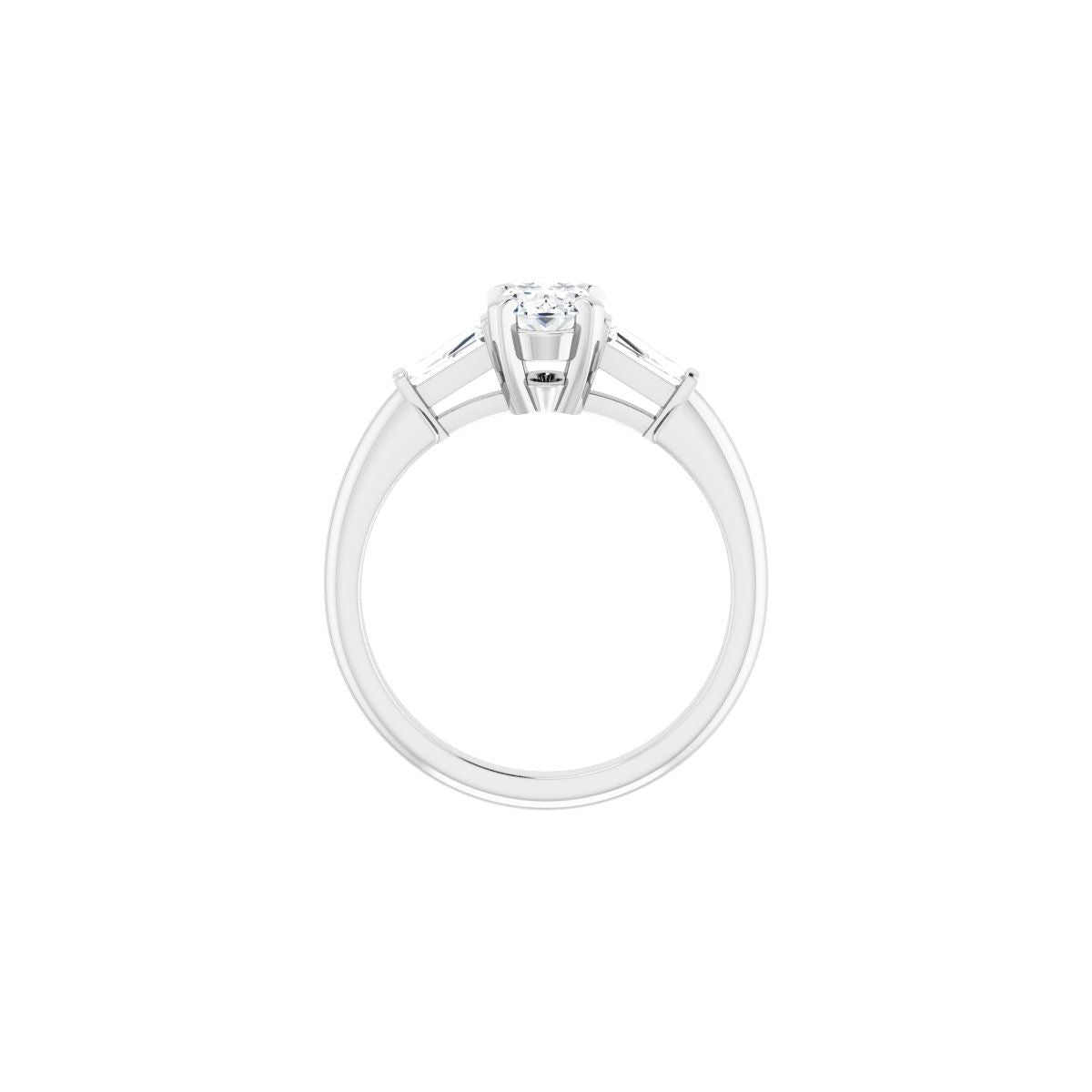 Oval Three-Stone Engagement Ring Semi-Mount - gallery - Series 69706
