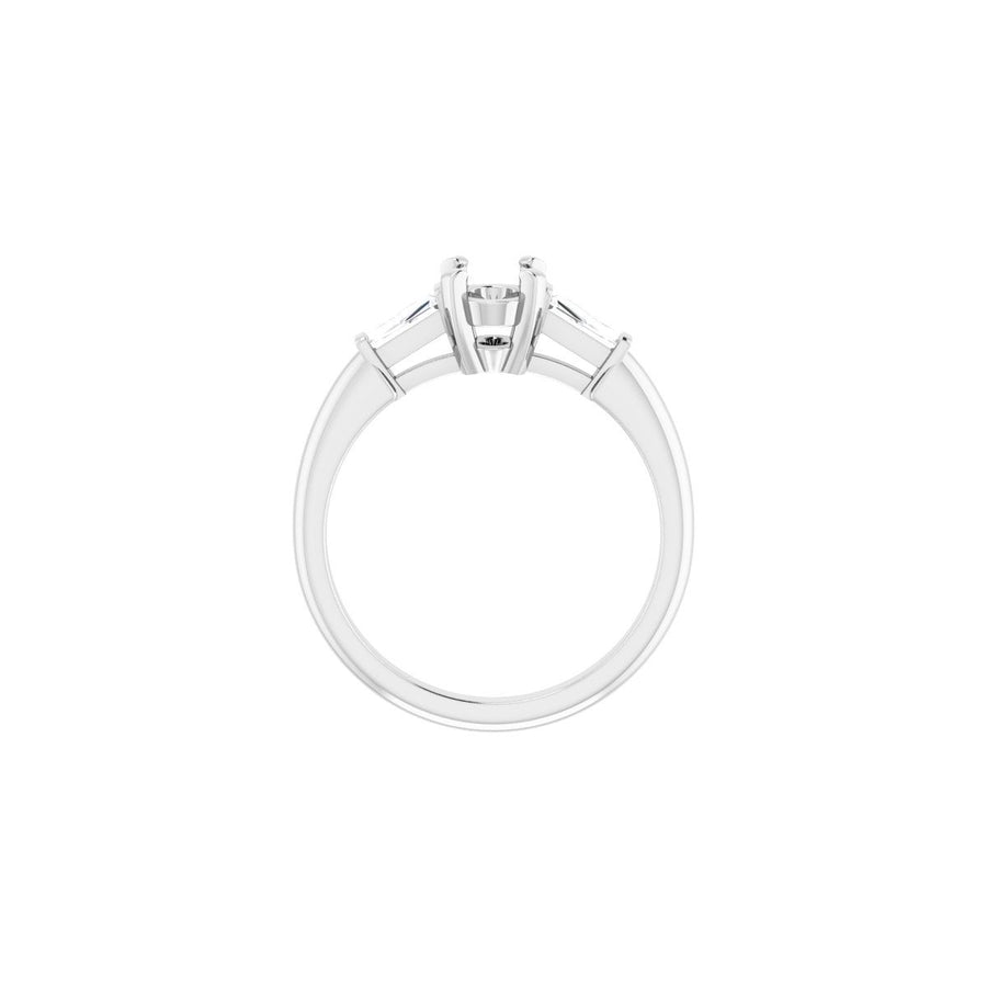 Oval Three-Stone Engagement Ring Semi-Mount - gallery - Series 69706