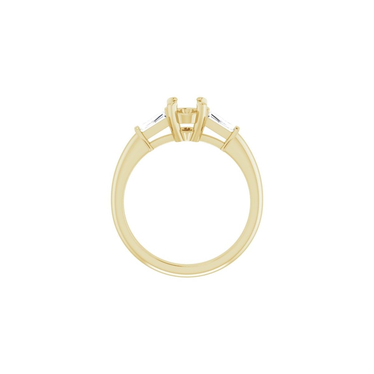 Oval Three-Stone Engagement Ring Semi-Mount - gallery - Series 69706
