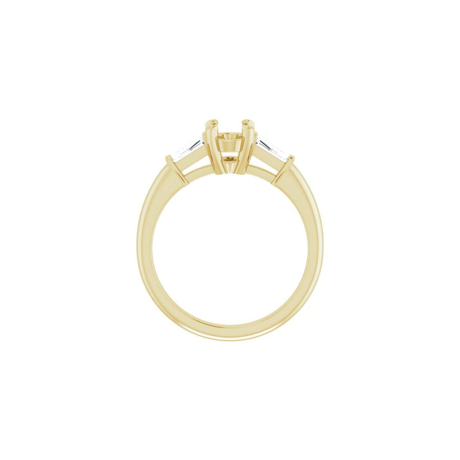 Oval Three-Stone Engagement Ring Semi-Mount - gallery - Series 69706