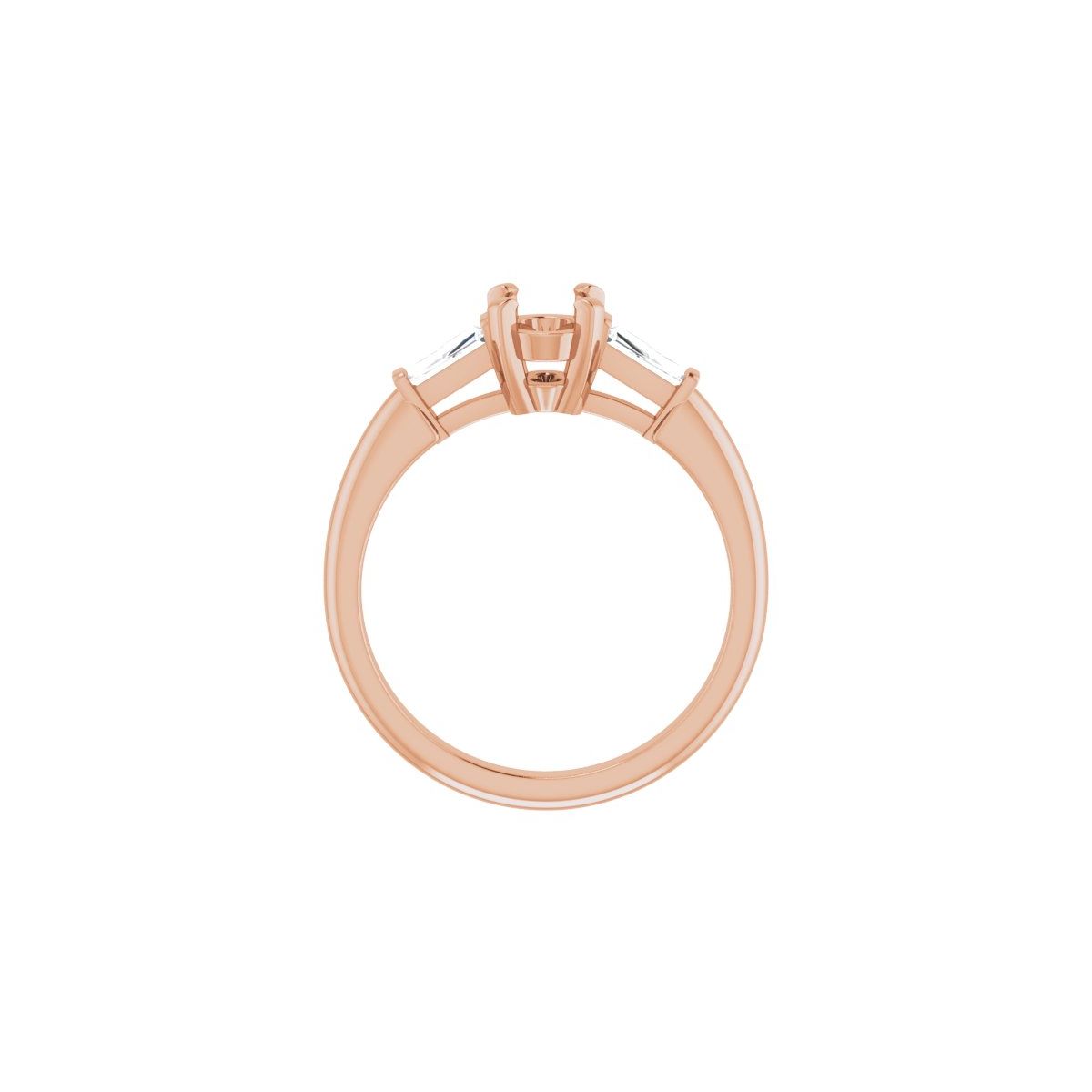 Oval Three-Stone Engagement Ring Semi-Mount - gallery - Series 69706