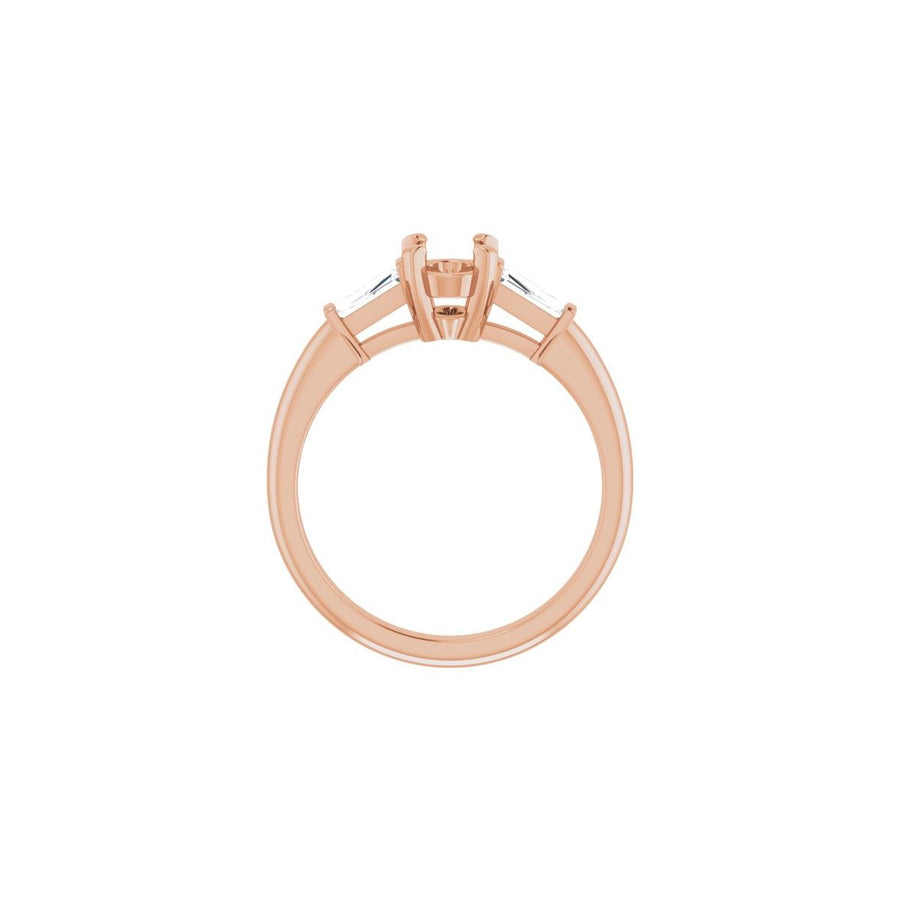 Oval Three-Stone Engagement Ring Semi-Mount - gallery - Series 69706