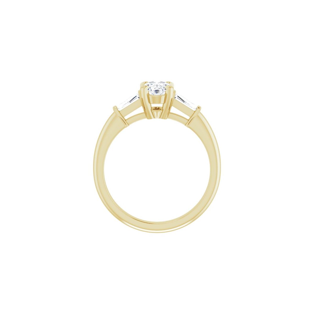 Oval Three-Stone Engagement Ring Semi-Mount - gallery - Series 69706