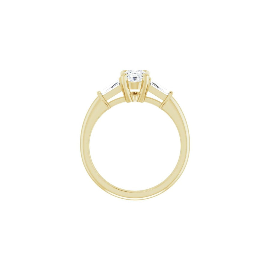 Oval Three-Stone Engagement Ring Semi-Mount - gallery - Series 69706