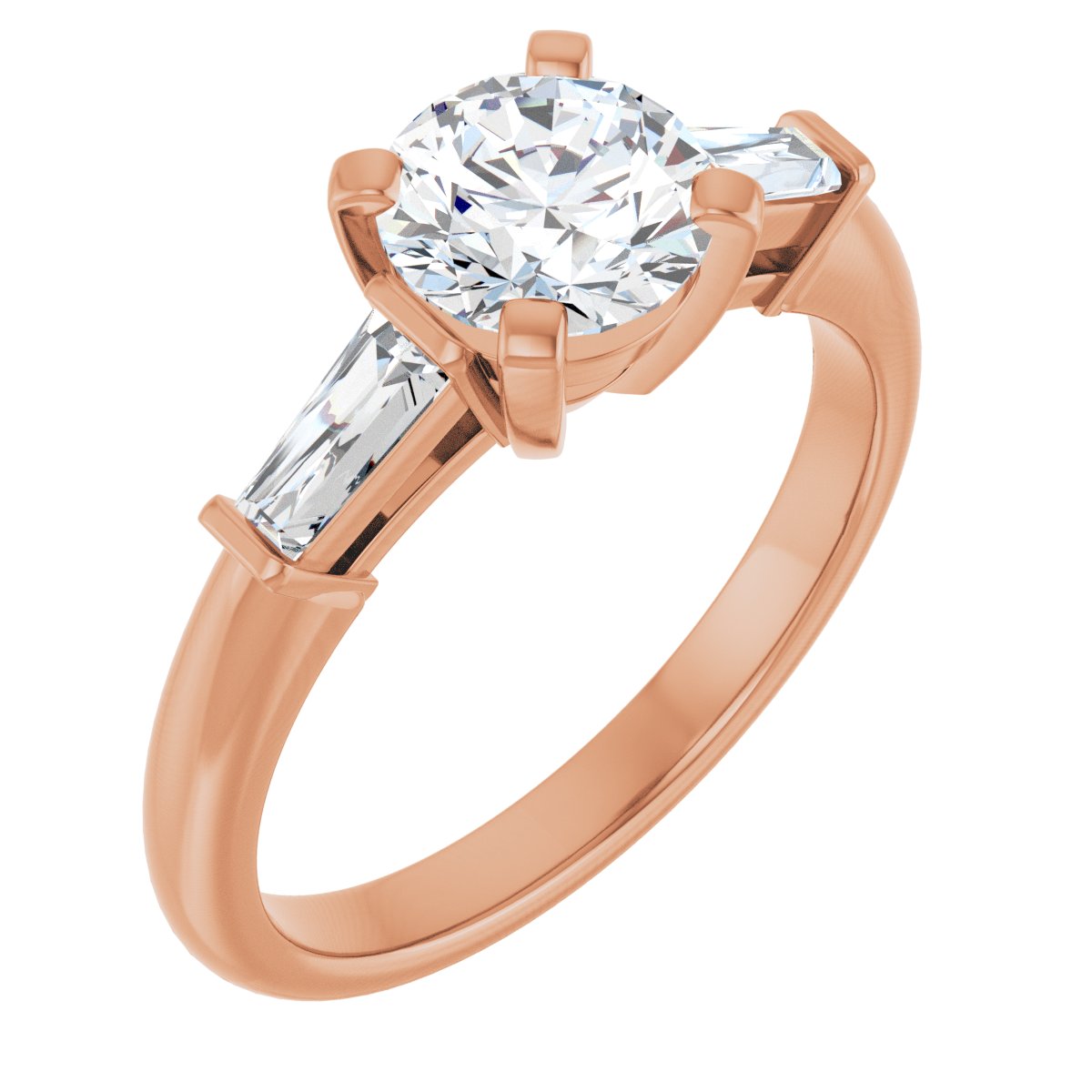 Round Three-Stone Engagement Ring Semi-Mount - gallery - Series 69706