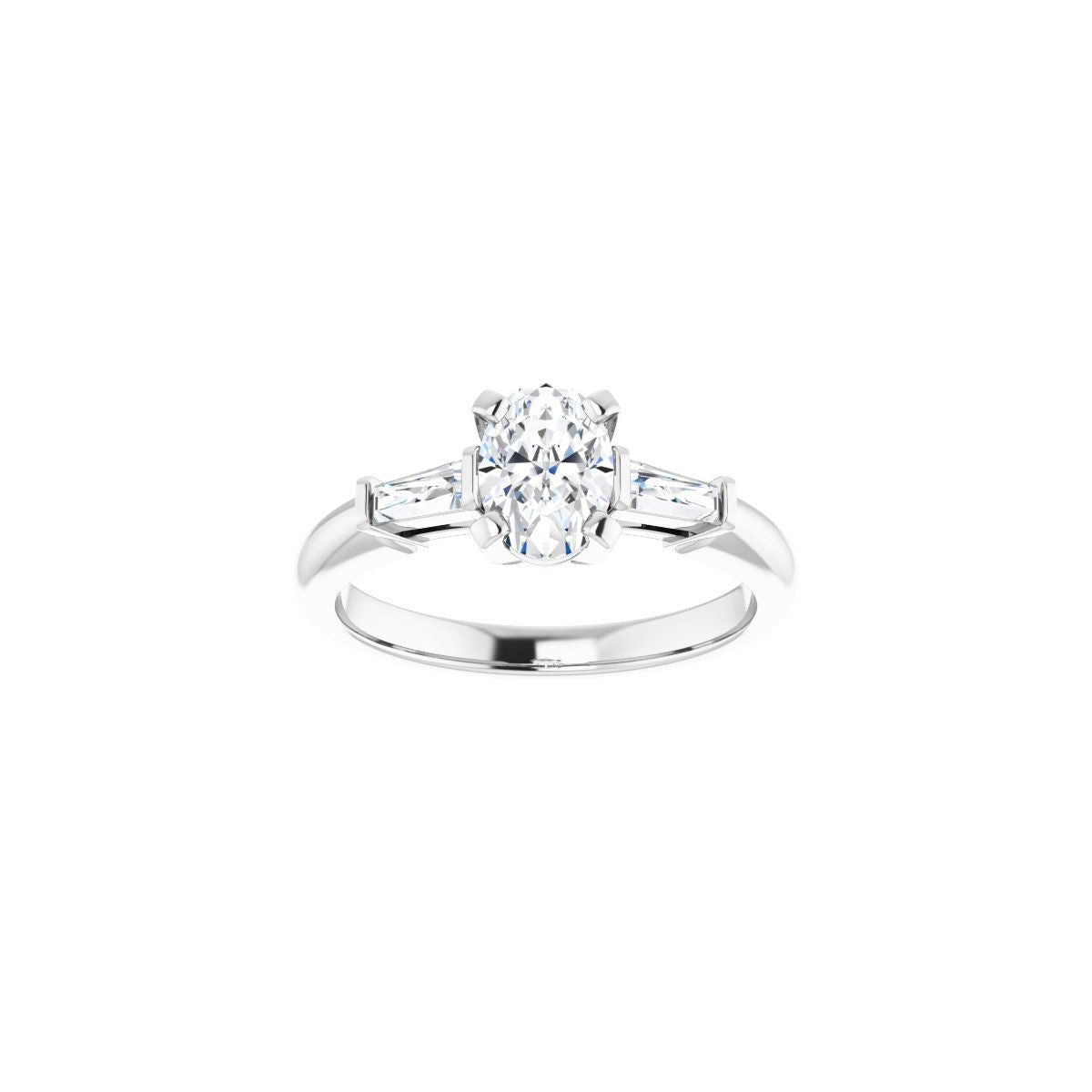 Oval Three-Stone Engagement Ring Semi-Mount - gallery - Series 69706