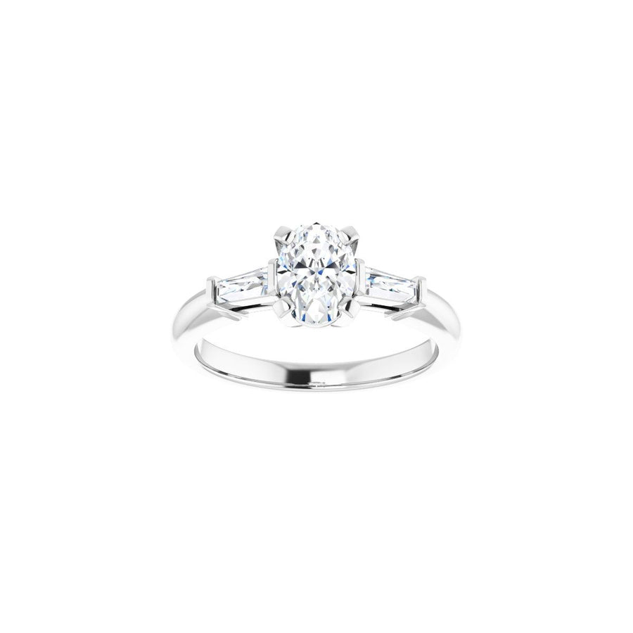 Oval Three-Stone Engagement Ring Semi-Mount - gallery - Series 69706
