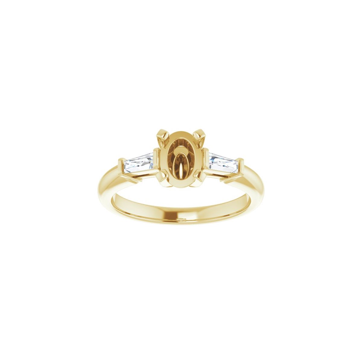 Oval Three-Stone Engagement Ring Semi-Mount - gallery - Series 69706