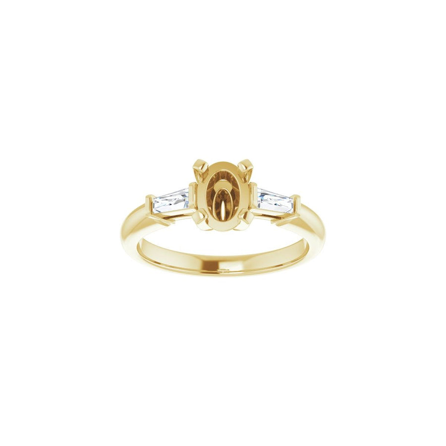 Oval Three-Stone Engagement Ring Semi-Mount - gallery - Series 69706