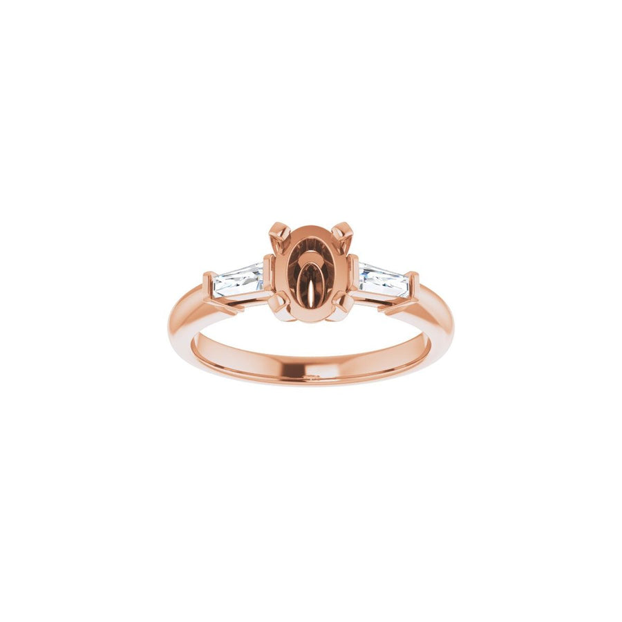 Oval Three-Stone Engagement Ring Semi-Mount - gallery - Series 69706
