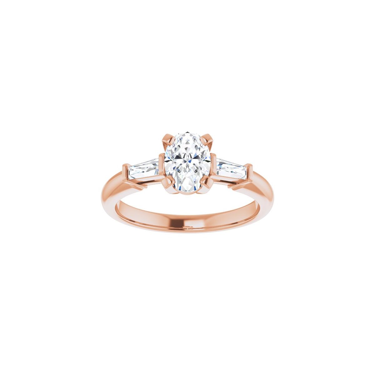 Oval Three-Stone Engagement Ring Semi-Mount - gallery - Series 69706