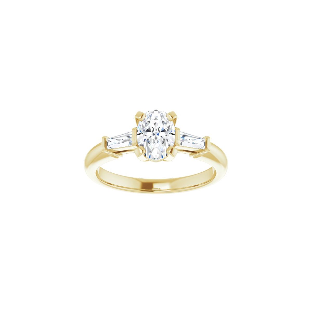 Oval Three-Stone Engagement Ring Semi-Mount - gallery - Series 69706
