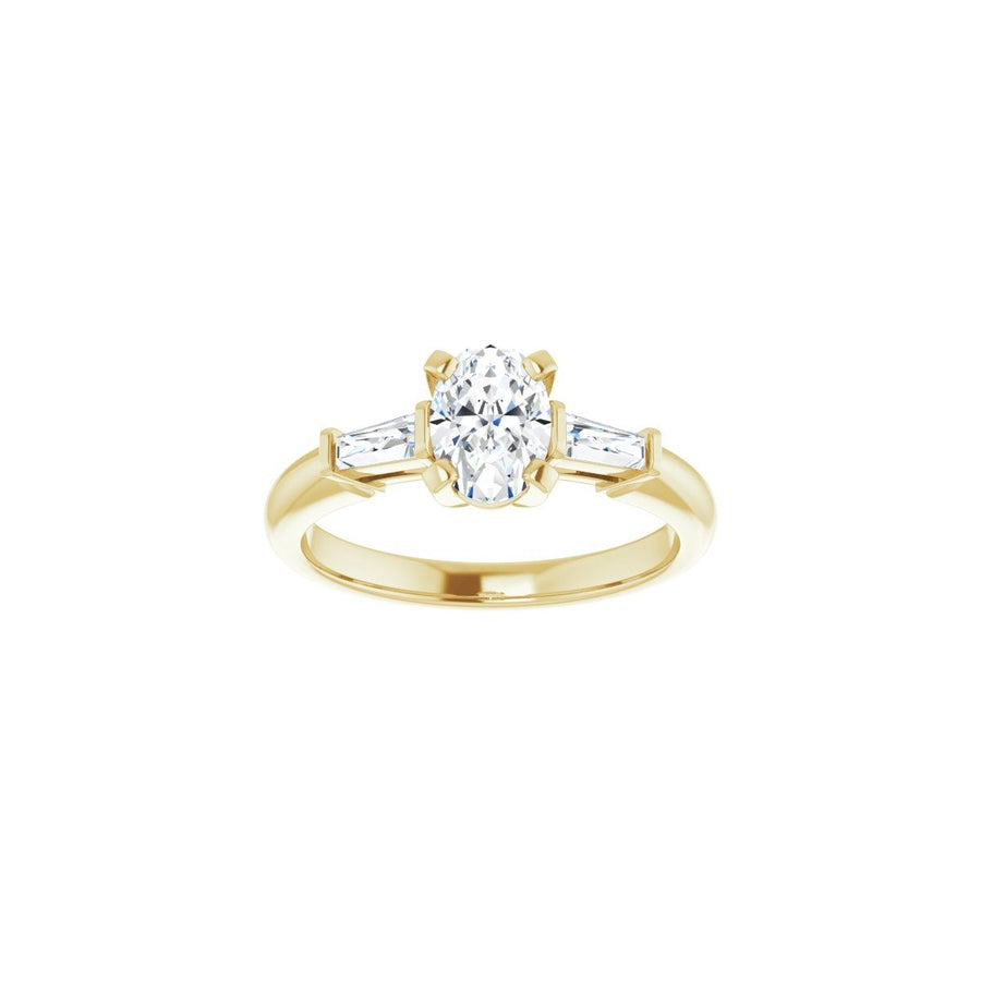 Oval Three-Stone Engagement Ring Semi-Mount - gallery - Series 69706