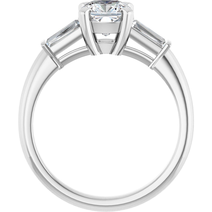 Cushion Three-Stone Engagement Ring Semi-Mount - gallery - Series 69706