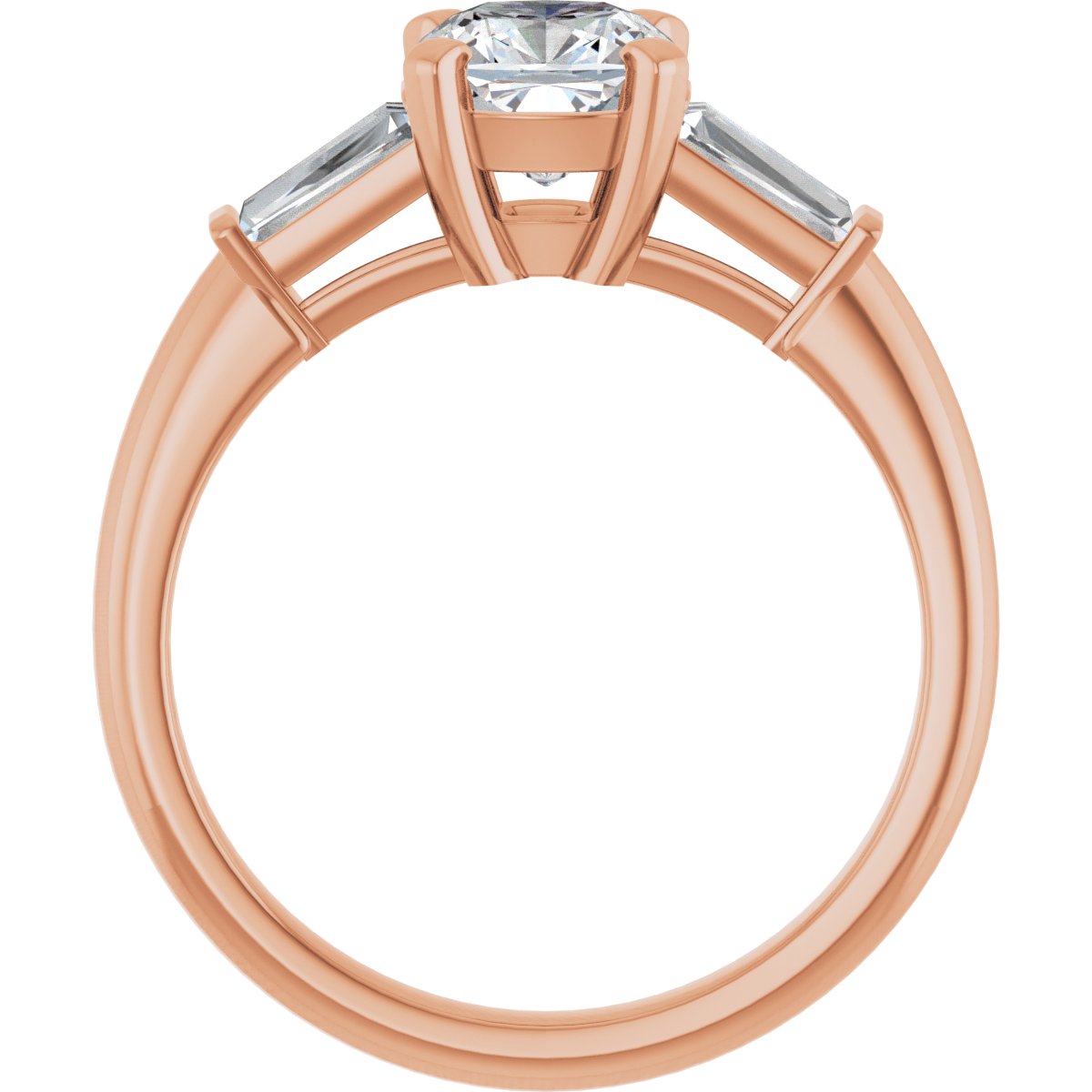 Cushion Three-Stone Engagement Ring Semi-Mount - gallery - Series 69706