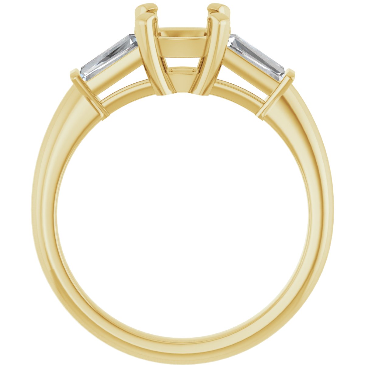 Cushion Three-Stone Engagement Ring Semi-Mount - gallery - Series 69706