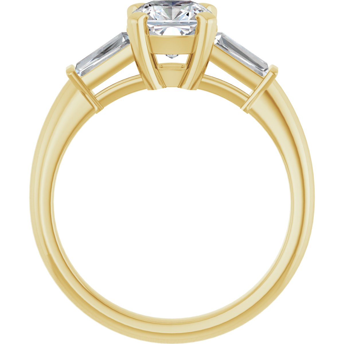 Cushion Three-Stone Engagement Ring Semi-Mount - gallery - Series 69706