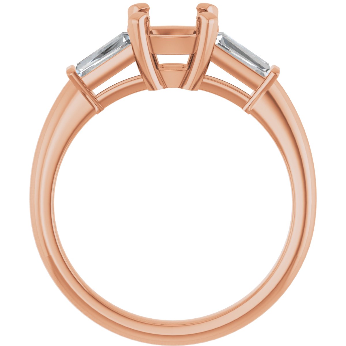 Cushion Three-Stone Engagement Ring Semi-Mount - gallery - Series 69706