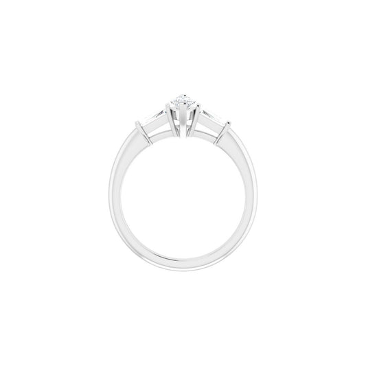 Marquise Three-Stone Engagement Ring Semi-Mount - gallery - Series 69706