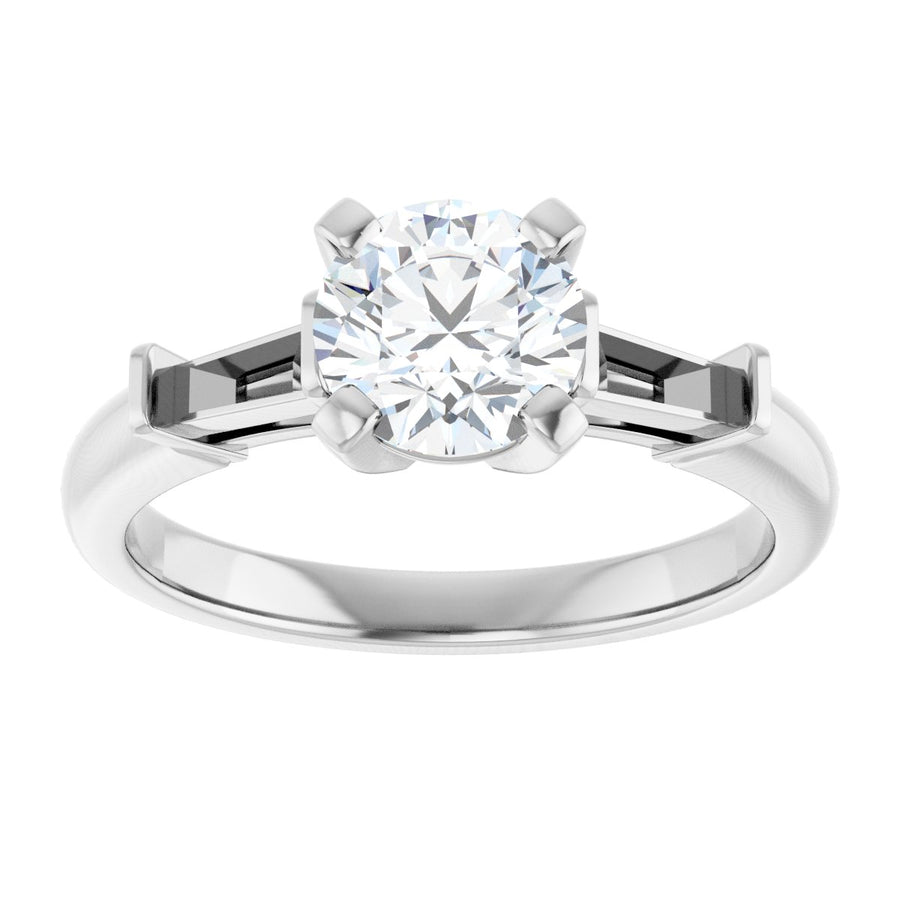 Round Three-Stone Engagement Ring Semi-Mount - gallery - Series 69706