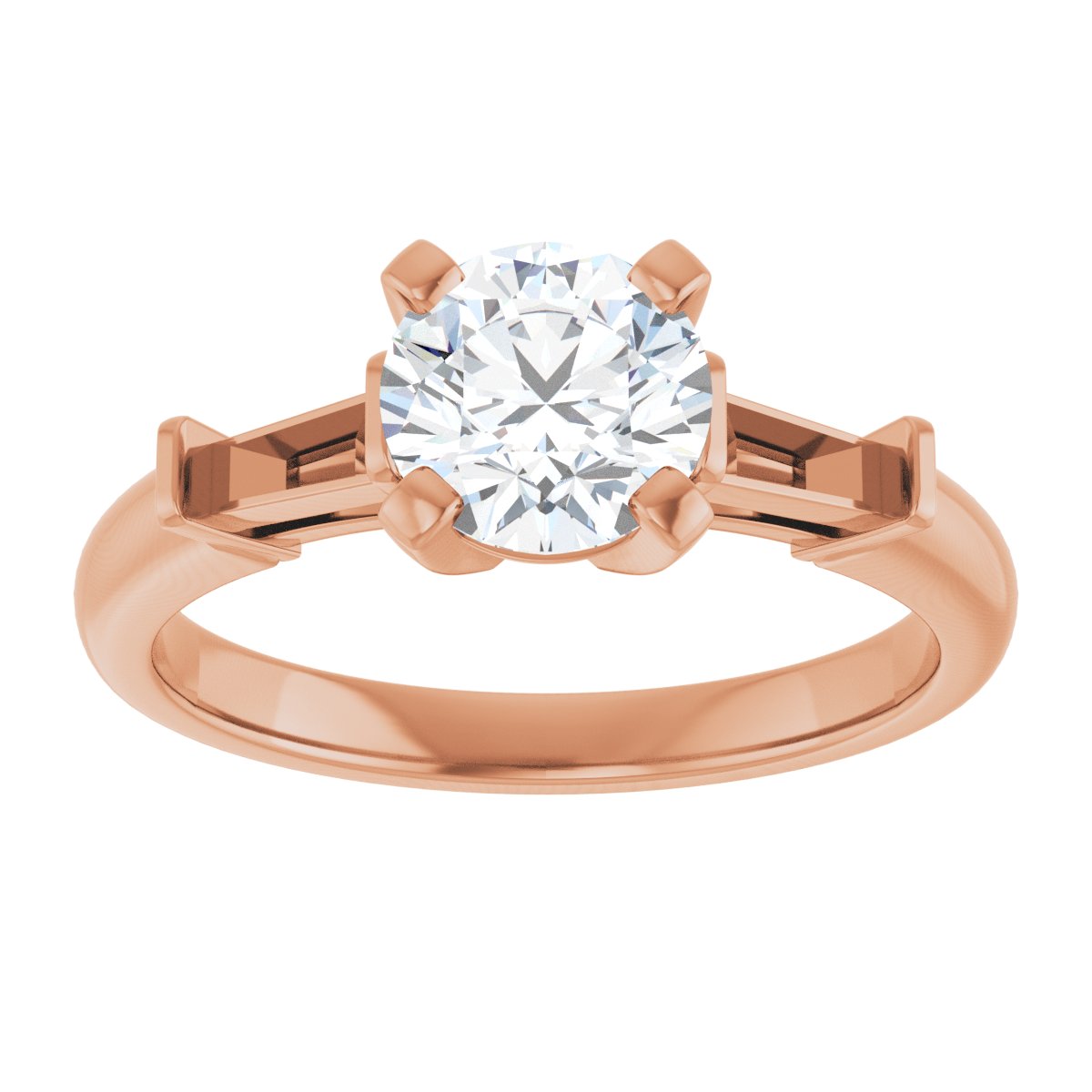 Round Three-Stone Engagement Ring Semi-Mount - gallery - Series 69706