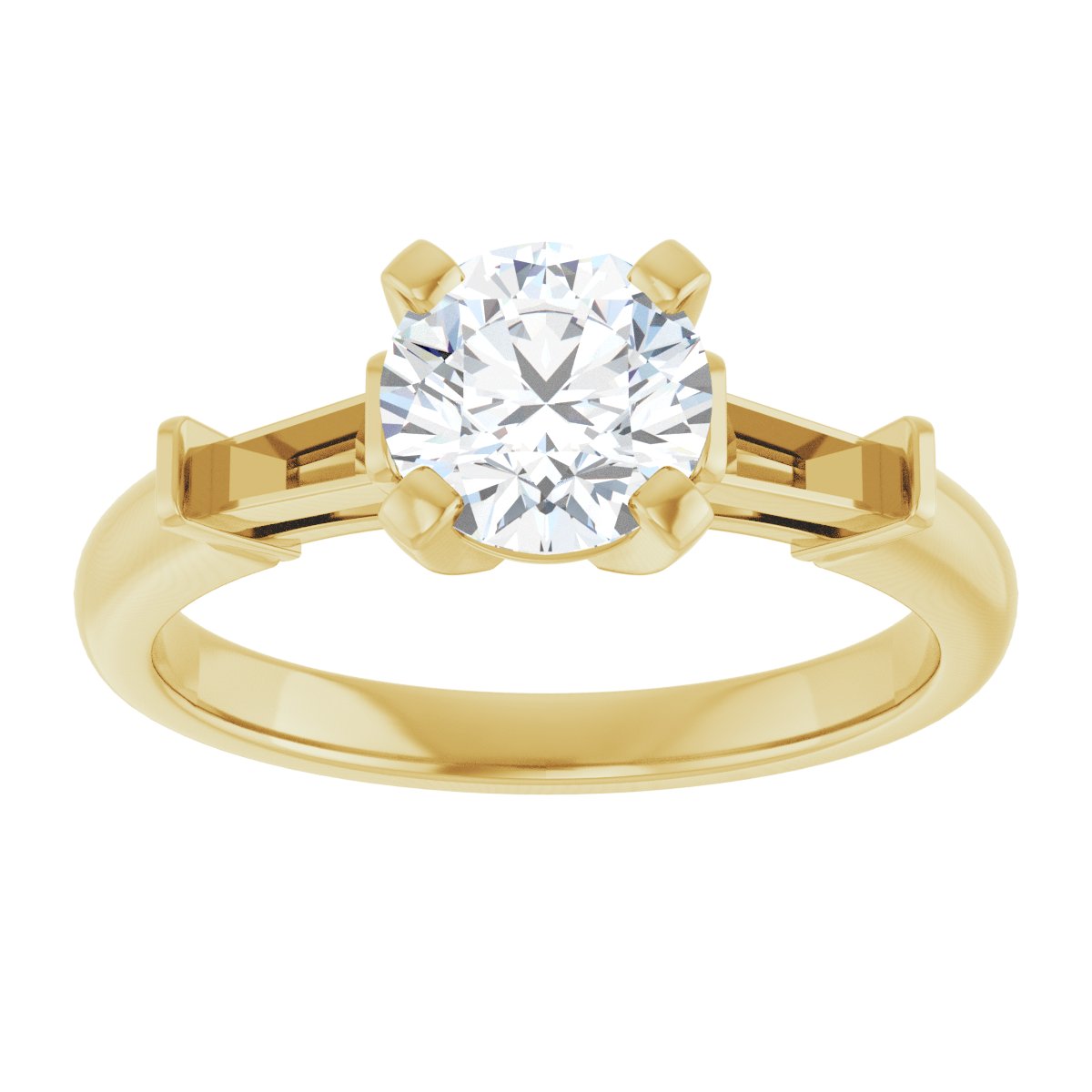 Round Three-Stone Engagement Ring Semi-Mount - gallery - Series 69706