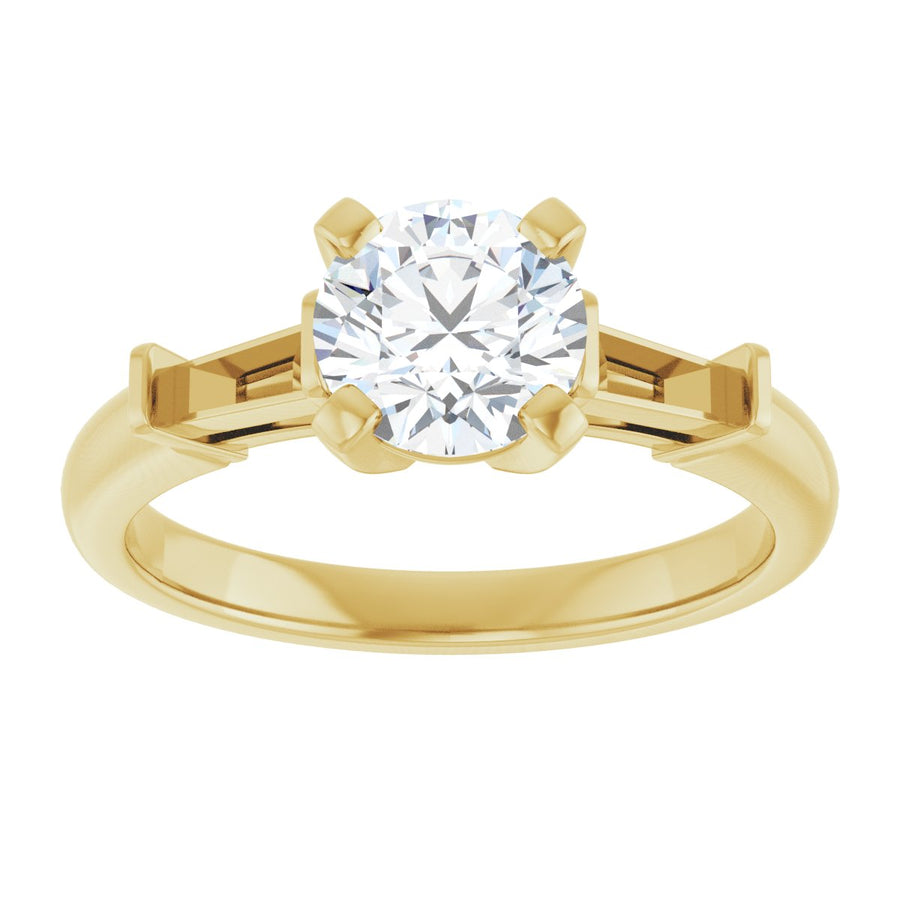 Round Three-Stone Engagement Ring Semi-Mount - gallery - Series 69706